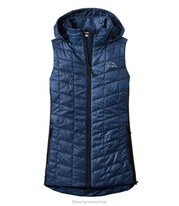 γυναίκες μακρύ γιλέκο primaloft packaway 6PHT851 LLBean εξωτερικά ενδύματα θαλασσινό μπλε