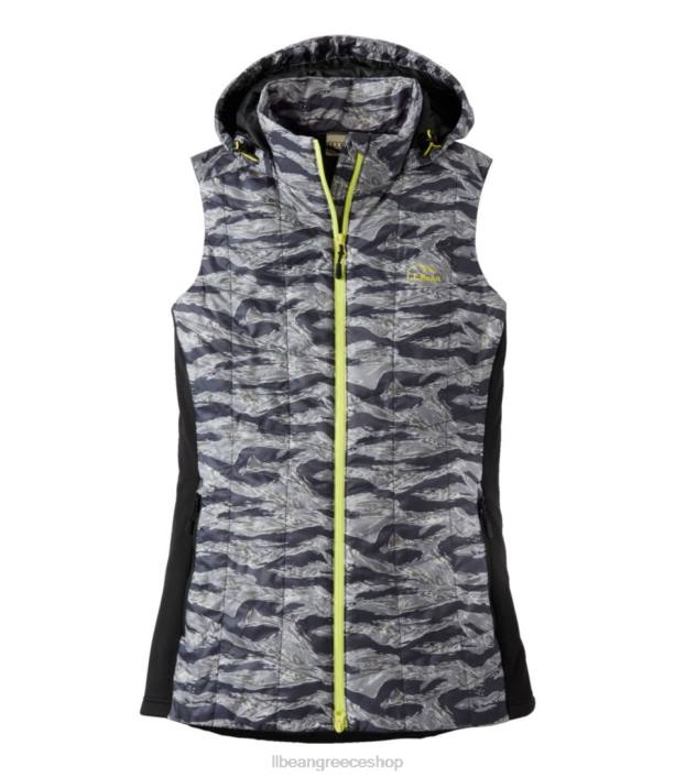 γυναίκες μακρύ γιλέκο primaloft packaway 6PHT901 LLBean εξωτερικά ενδύματα camo άνθρακα