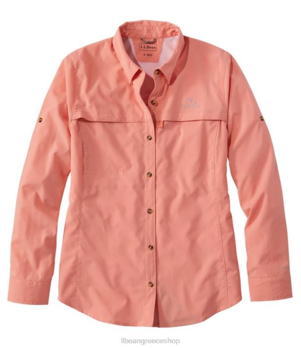 γυναίκες πουκάμισο με τροπικά ρούχα 6PHT1219 LLBean είδη ένδυσης ζεστό κοράλλι