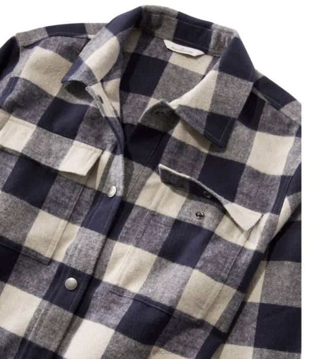 γυναίκες πουκάμισο με υπογραφή σαμουά 6PHT588 LLBean είδη ένδυσης σκούρο λουλακί ερείκη καρό