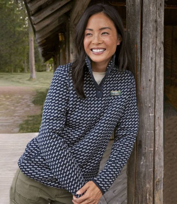 γυναίκες πουλόβερ fleece πουλόβερ 6PHT526 LLBean είδη ένδυσης καρό από ευκάλυπτο/ερυθρελάτης βουβαλίσιο