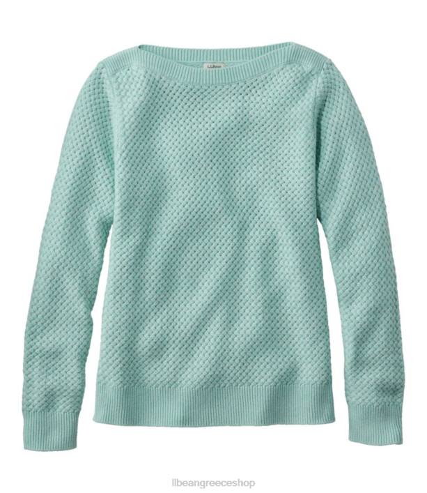 γυναίκες πουλόβερ καλαθοπλεκτική 6PHT7196 LLBean είδη ένδυσης χλωμό τιρκουάζ ρείκι