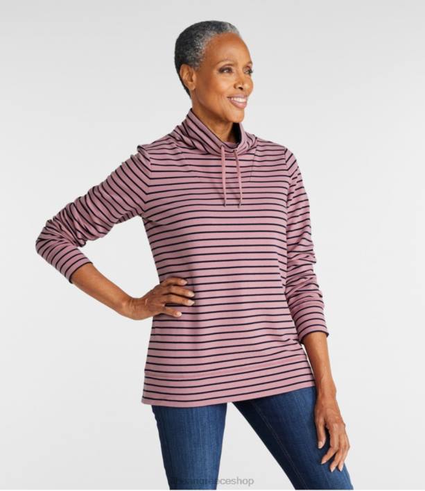 γυναίκες πουλόβερ με λαιμόκοψη ultrasoft sweats 6PHT3348 LLBean είδη ένδυσης πλυμένη ορχιδέα/κλασικό ναυτικό