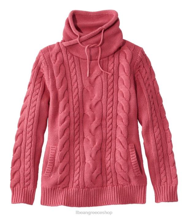 γυναίκες πουλόβερ με μικτό καλώδιο 6PHT7010 LLBean x Double L είδη ένδυσης vintage τριαντάφυλλο