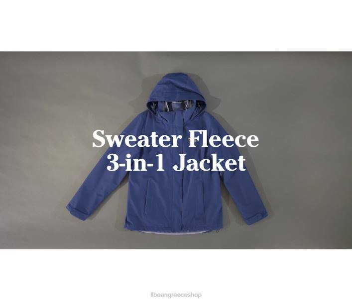 γυναίκες πουλόβερ φλις τζάκετ 3 σε 1 6PHT3606 LLBean εξωτερικά ενδύματα αληθινό γαλαζοπράσινο/ιστιοπανί