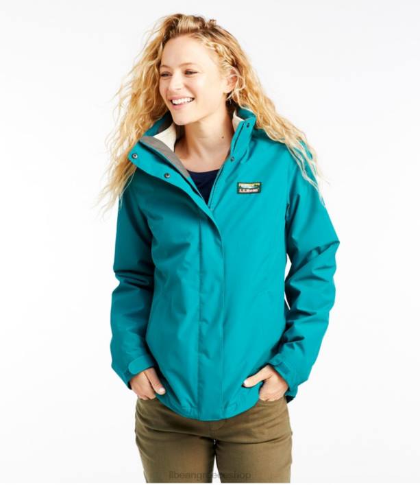 γυναίκες πουλόβερ φλις τζάκετ 3 σε 1 6PHT840 LLBean εξωτερικά ενδύματα σκουριά πορτοκαλί/σκούρο σκουριασμένο