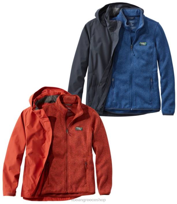 γυναίκες πουλόβερ φλις τζάκετ 3 σε 1 6PHT840 LLBean εξωτερικά ενδύματα σκουριά πορτοκαλί/σκούρο σκουριασμένο