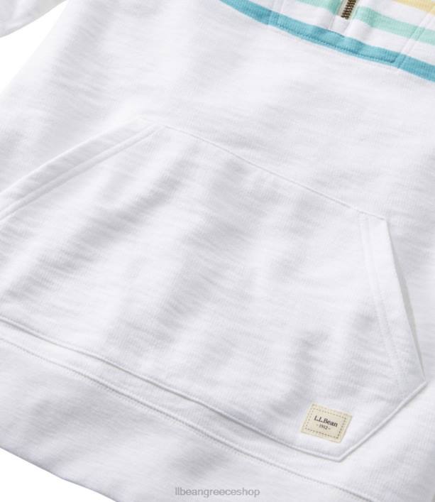 γυναίκες φούτερ από οργανικό βαμβάκι 6PHT378 LLBean είδη ένδυσης λευκή τοποθετημένη ρίγα