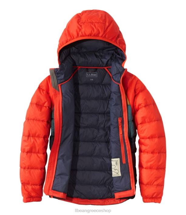 παιδιά εξαιρετικά ελαφρύ τζάκετ 650 6PHT955 LLBean εξωτερικά ενδύματα ντοματίνια colorblock