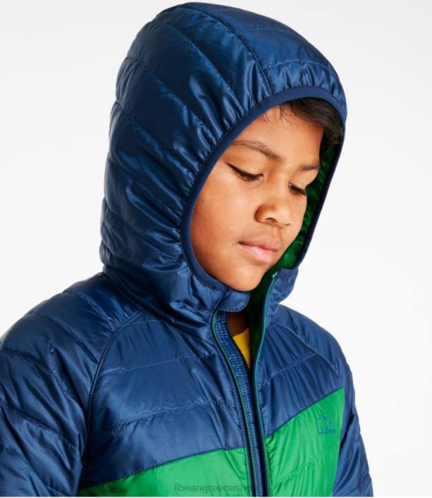 παιδιά μπουφάν primaloft packaway με κουκούλα 6PHT3639 LLBean εξωτερικά ενδύματα σκούρο μουριά/ανοιχτό μοβ