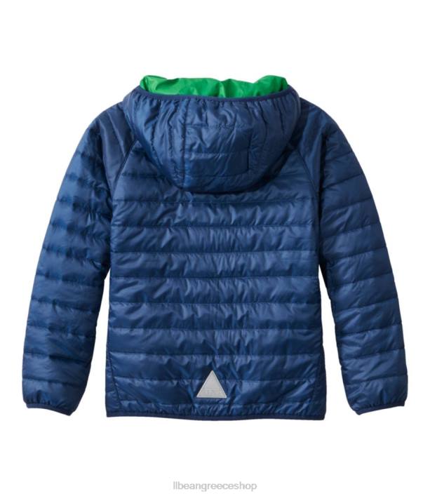 παιδιά μπουφάν primaloft packaway με κουκούλα 6PHT3639 LLBean εξωτερικά ενδύματα σκούρο μουριά/ανοιχτό μοβ