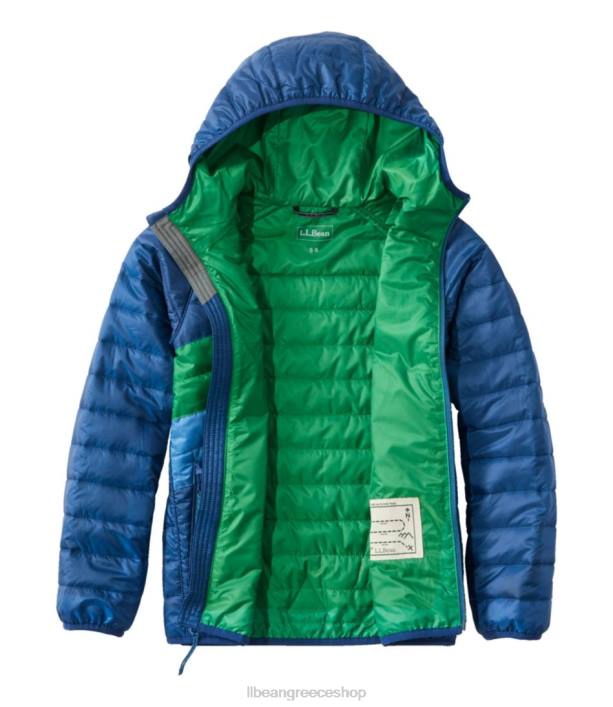 παιδιά μπουφάν primaloft packaway με κουκούλα 6PHT3639 LLBean εξωτερικά ενδύματα σκούρο μουριά/ανοιχτό μοβ