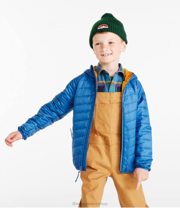 παιδιά μπουφάν primaloft packaway με κουκούλα 6PHT889 LLBean εξωτερικά ενδύματα θαλασσί μπλε