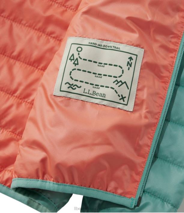 παιδιά μπουφάν primaloft packaway με κουκούλα 6PHT889 LLBean εξωτερικά ενδύματα θαλασσί μπλε