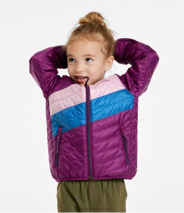 παιδιά μπουφάν primaloft με κουκούλα 6PHT3694 LLBean εξωτερικά ενδύματα συλλογικό μπλε/πράσινο γκαζόν