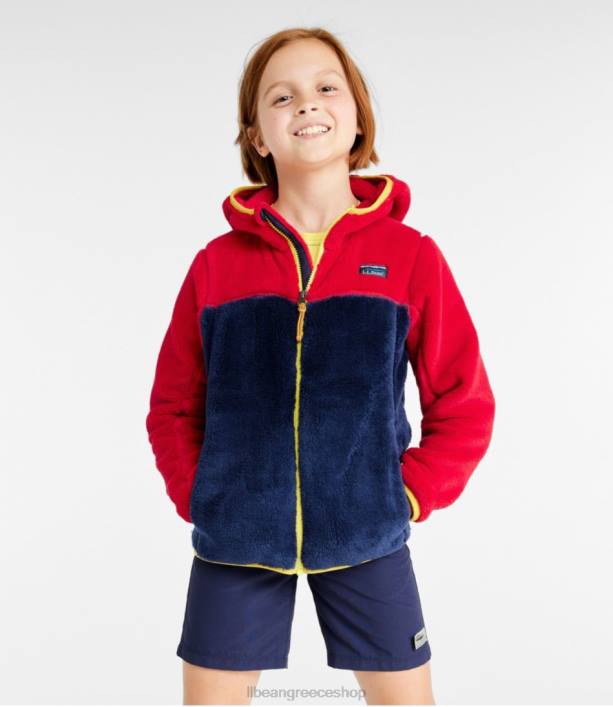 παιδιά φλις hi-pile 6PHT902 LLBean εξωτερικά ενδύματα φωτεινό ναυτικό/ζεστό γαλαζοπράσινο